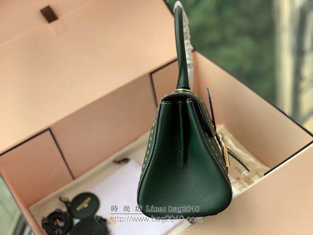 DELVAUX女包 Brillant系列手袋 Ew橫版28cm 德爾沃女手提包 女手拎包 Delvaux單肩斜挎包 DS0020手縫 翡翠綠  fcs1384